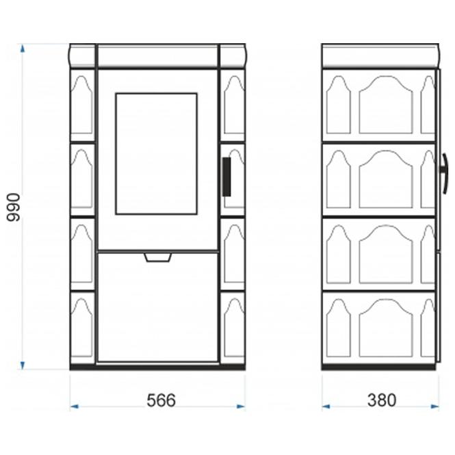 Krbové kachle Bergamo II goldbrown 7kw