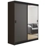 Skriňa s posuvnými dverami Retro 1L 138 cm so zrkadlom – grafit, dvojdverová