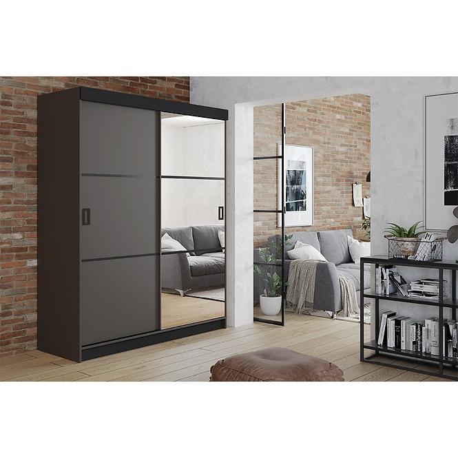Skriňa Retro 138 3L grafit/ Dvierka grafit,4