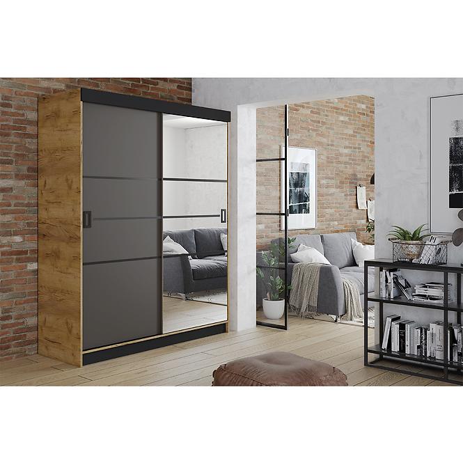 Skriňa Retro 138 4L craft / Dvierka grafit