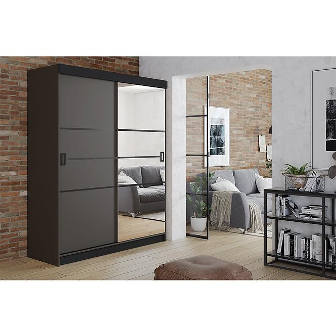 Skriňa Retro 138 4L grafit/ Dvierka grafit,4