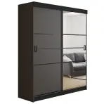 Skriňa s posuvnými dverami Retro 4L 138 cm so zrkadlom – grafit, dvojdverová