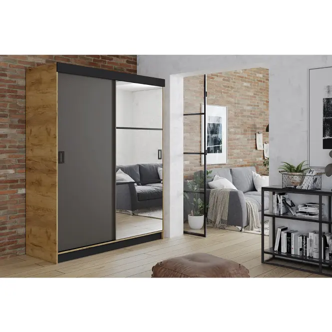 Skriňa Retro 138 5L craft / Dvierka grafit,4
