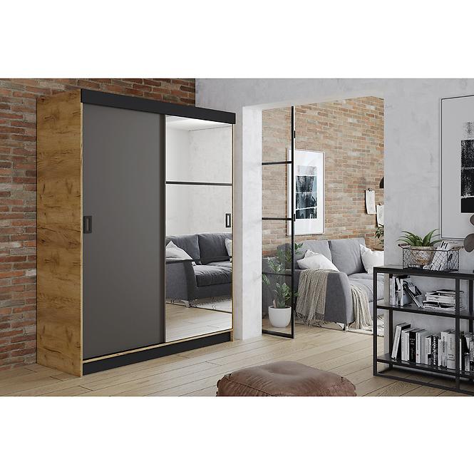 Skriňa Retro 138 5L craft / Dvierka grafit,4