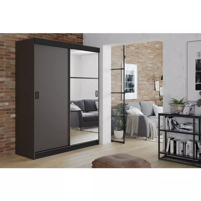 Skriňa Retro 138 5L grafit/ Dvierka grafit