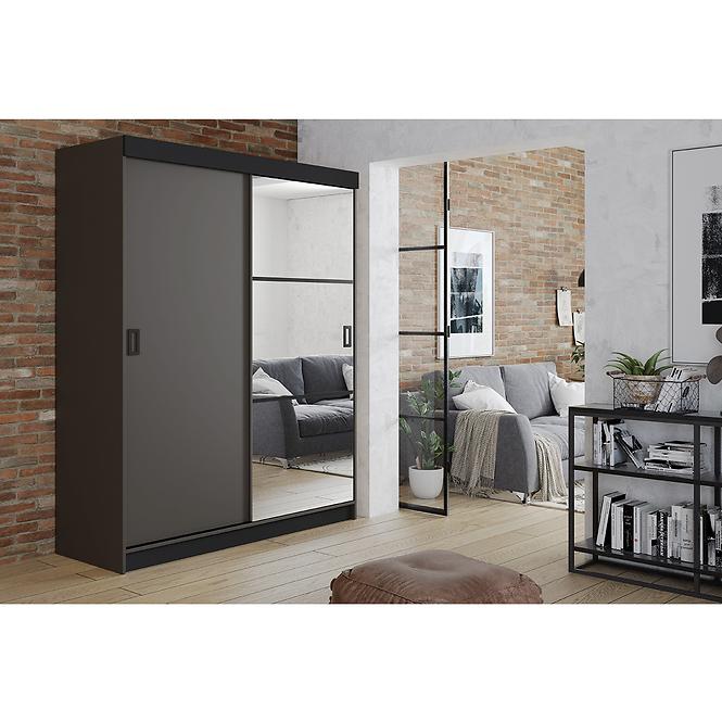 Skriňa Retro 138 5L grafit/ Dvierka grafit