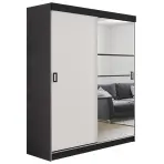 Skriňa Retro 138 6L grafit/ Dvierka biely