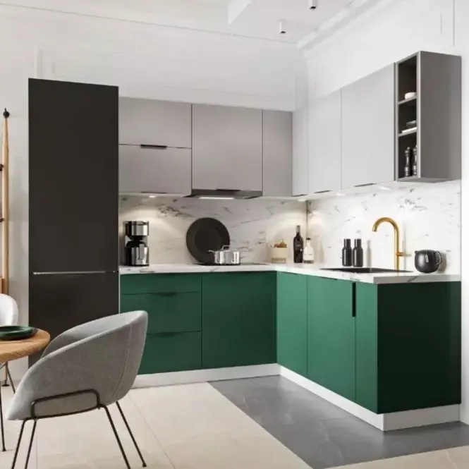 Kuchynská skrinka Max W60/68 Slim Pl so strieborným digestorom  zelená,5