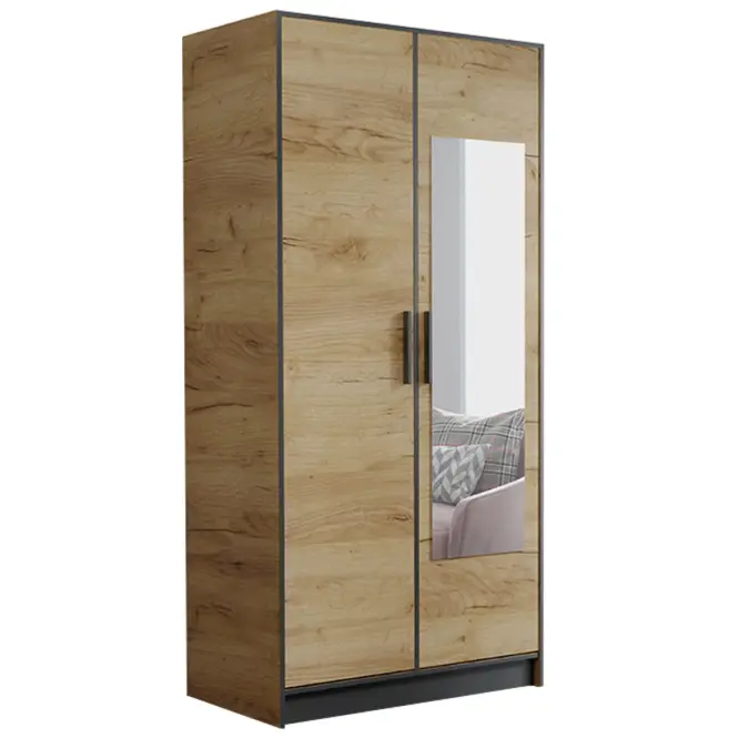 Skriňa Roj 107 cm so zrkadlom – dub craft zlatý\', dvojdverová
