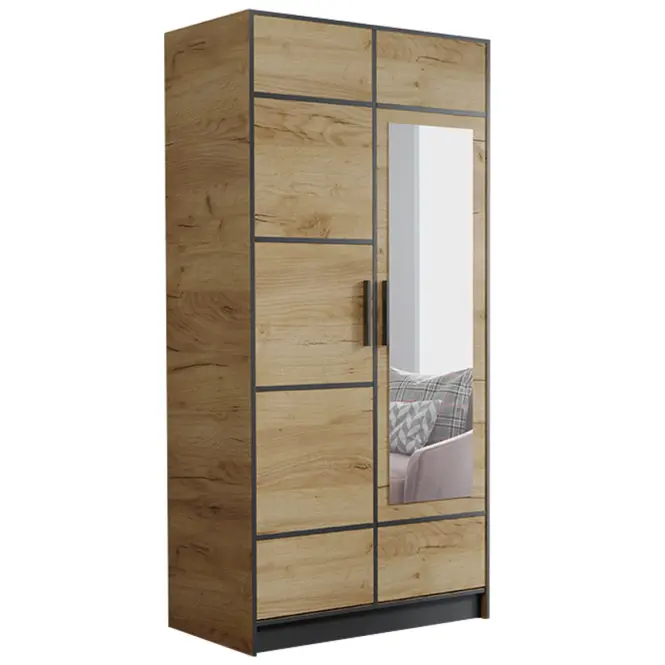 Skriňa Roj 107 cm so zrkadlom – dub craft zlatý\', dvojdverová