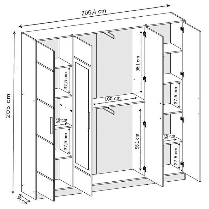 Skriňa Roj 4D 207 biely,3