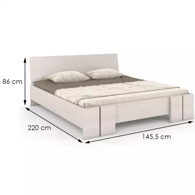 Posteľ borovicová Skandica Vestre maxi 140X200 biela,4