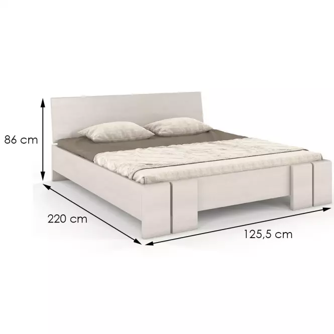 Posteľ buková Skandica Vestre maxi 120X200 biela,2