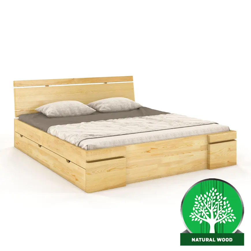 Posteľ borovicová Skandica Sparta maxi+zásuvka 120X200 prírodná