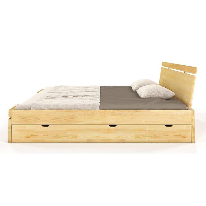 Posteľ borovicová Skandica Sparta maxi+zásuvka 140X200 prírodná