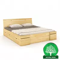 Posteľ borovicová Skandica Sparta maxi+zásuvka 140X200 prirodzené