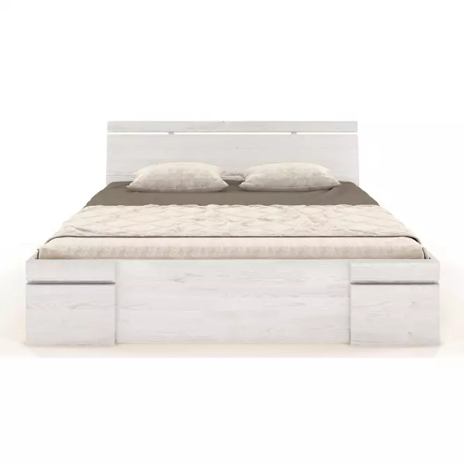 Posteľ borovicová Skandica Sparta maxi+zásuvka 160X200 biela,3