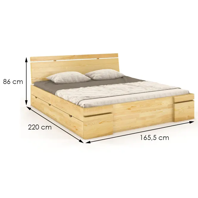 Posteľ borovicová Skandica Sparta maxi+zásuvka 160X200 prírodná