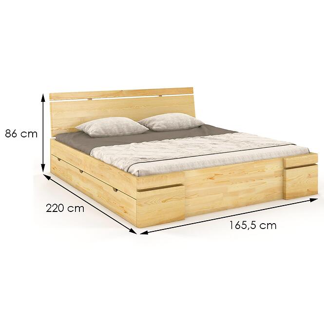Posteľ borovicová Skandica Sparta maxi+zásuvka 160X200 prírodná