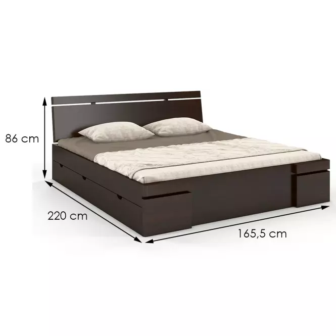 Posteľ borovicová Skandica Sparta maxi+zásuvka 160X200 palisander,2