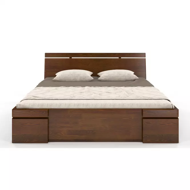 Posteľ borovicová Skandica Sparta maxi+zásuvka 200X200 orech,3