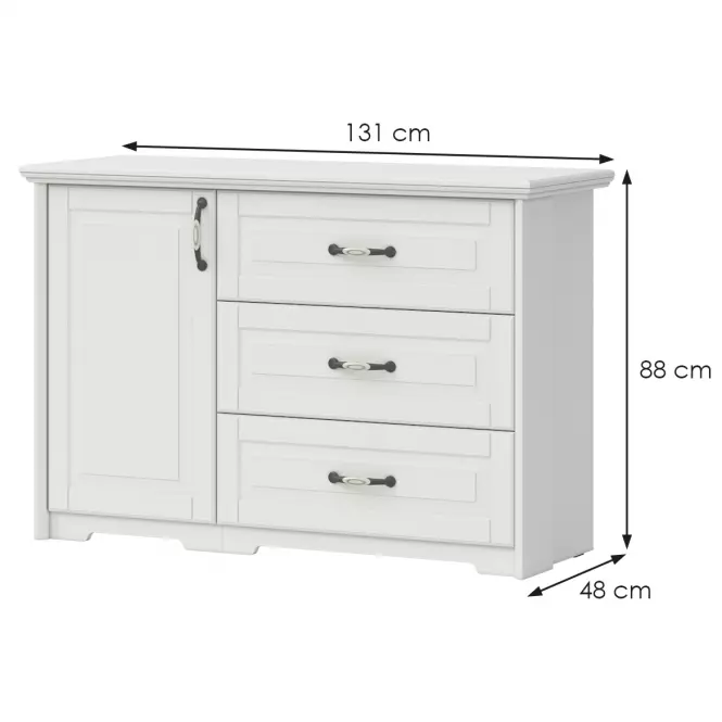 Komoda 1d3s Evergreen k13/eg ivory mat,2