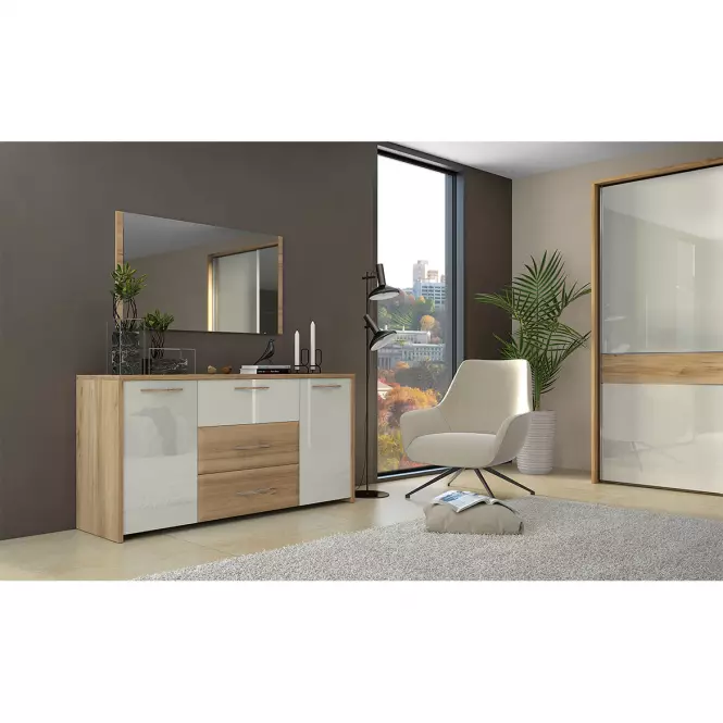 Komoda Gala k23/gl pacific walnut/beige