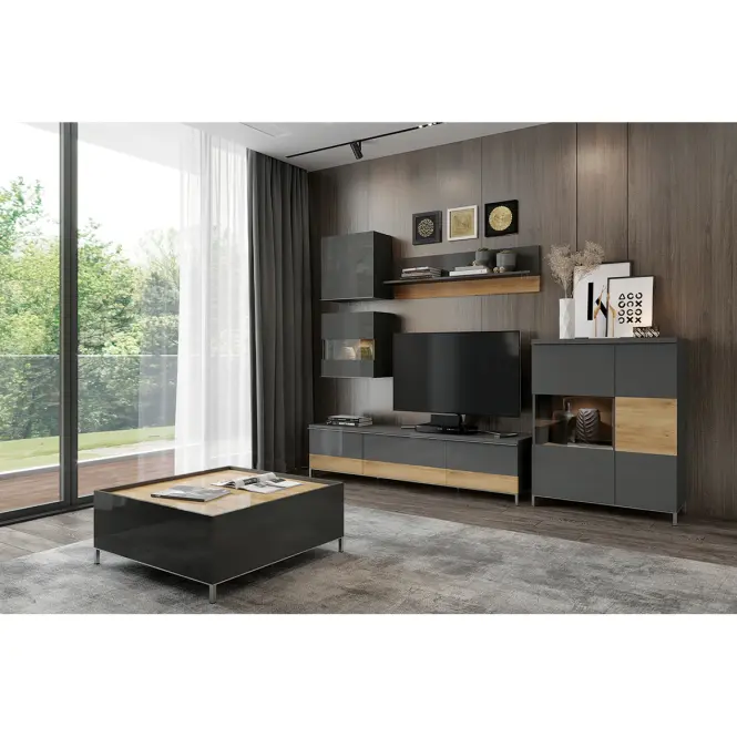 Komoda 2d3s Onyx k23/on lakované pacific walnut/anthracit,8