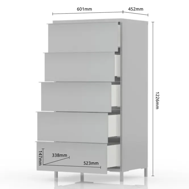 Komoda 5s Onyx f5/on lakované pacific walnut/anthracit,3