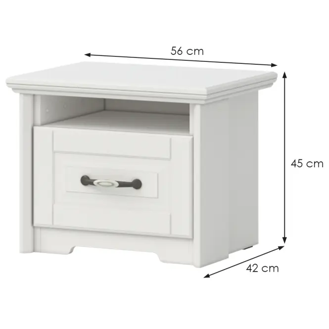Nočný stolík Evergreen ns1/eg ivory mat,2