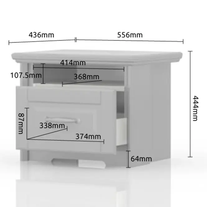 Nočný stolík Evergreen ns1/eg ivory mat,3