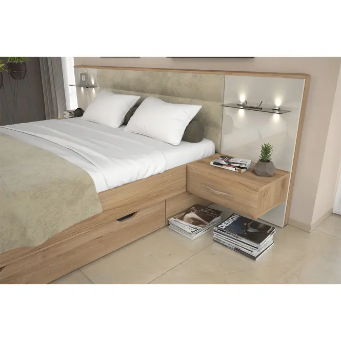 Nočný stolík Gala ns1-l/gl ľavá pacific walnut/beige,4