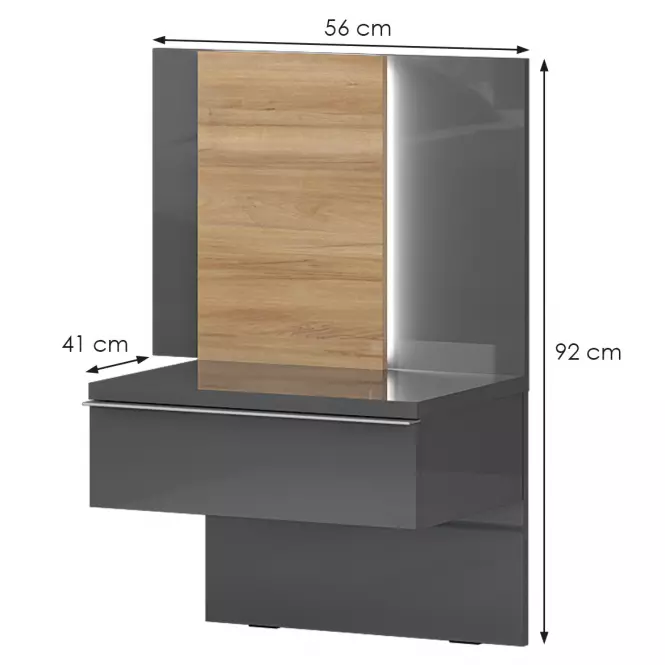 Nočný stolík Onyx ns1/on lakované pacific walnut/anthracit,2
