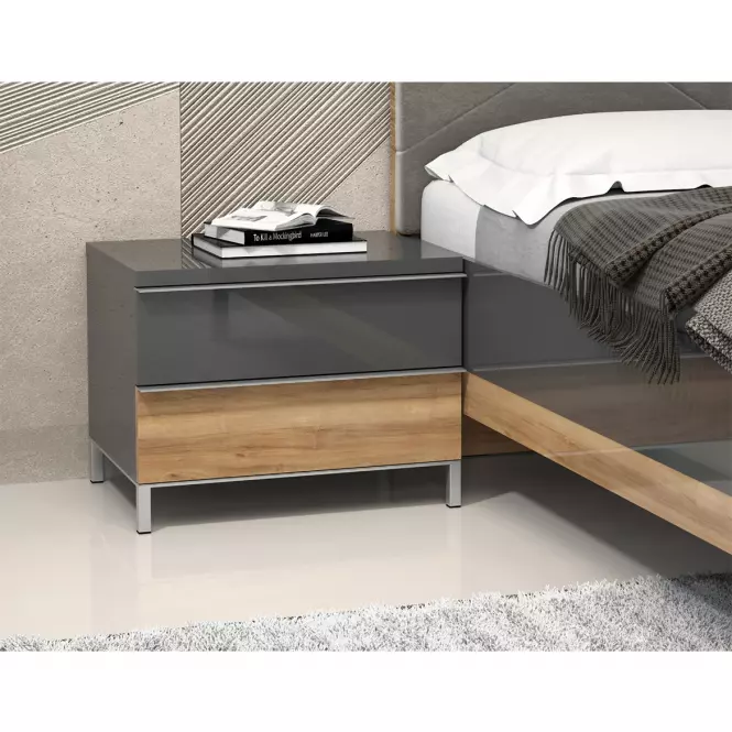 Nočný stolík Onyx ns2/on lakované pacific walnut/anthracit