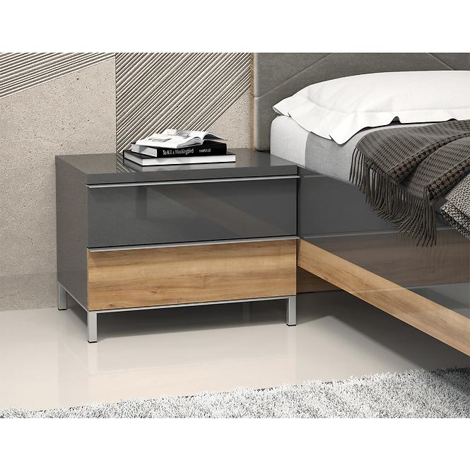 Nočný stolík Onyx ns2/on lakované pacific walnut/anthracit