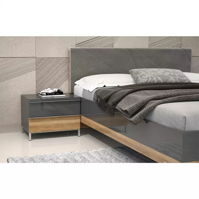 Nočný stolík Onyx ns2/on lakované pacific walnut/anthracit