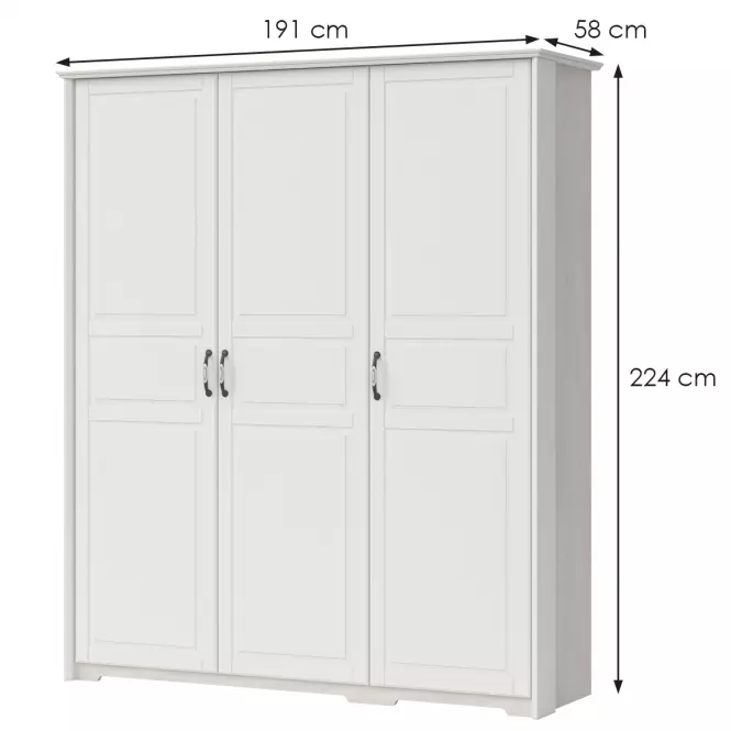Skriňa 3d Evergreen p3/eg ivory mat,2