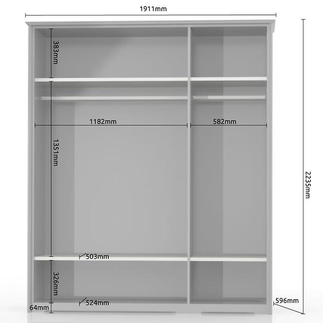 Skriňa 3d Evergreen p3/eg ivory mat