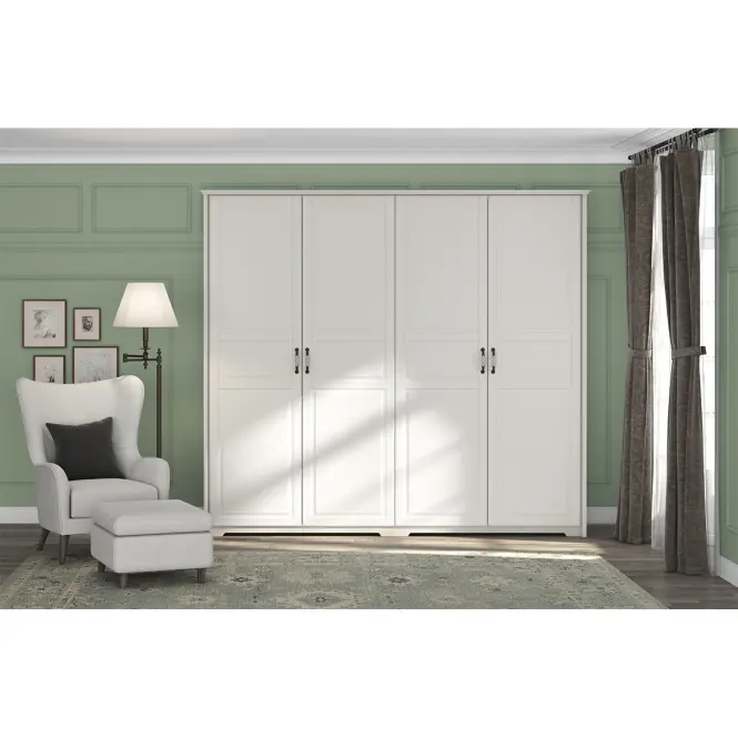 Skriňa 4d Evergreen p4/eg ivory mat,7