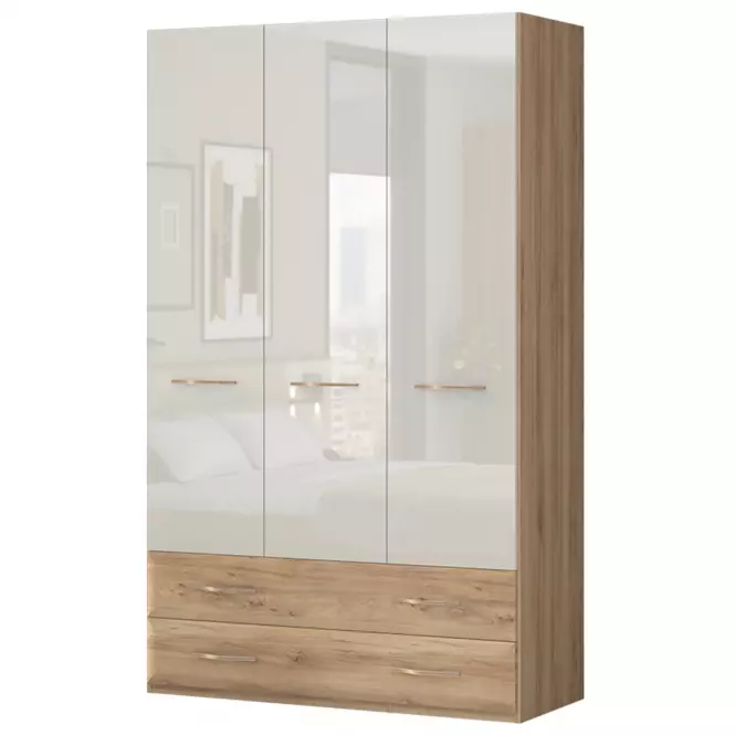 Skriňa 3d2s Gala lakované p32/gl pacific walnut/beige