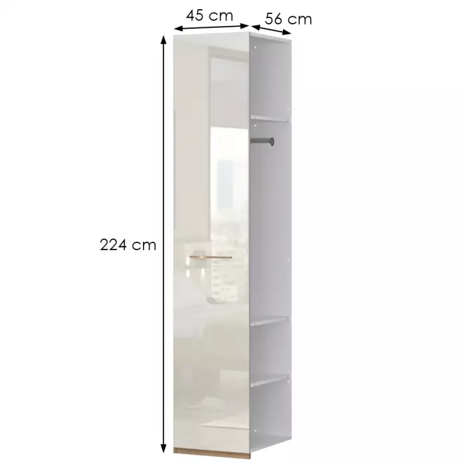 Skriňa 1d Gala lakované dp1/gl pacific walnut/beige,2