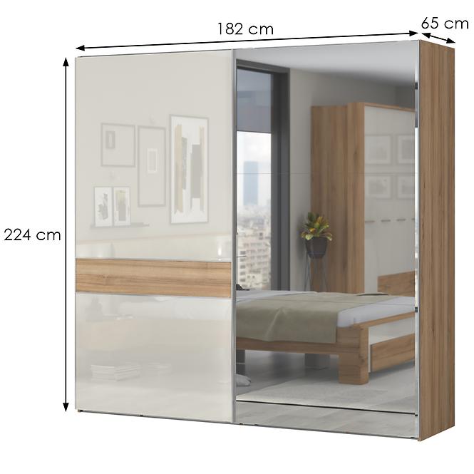 Skriňa 2d Gala pk181-og/gl lakované pacific walnut/beige