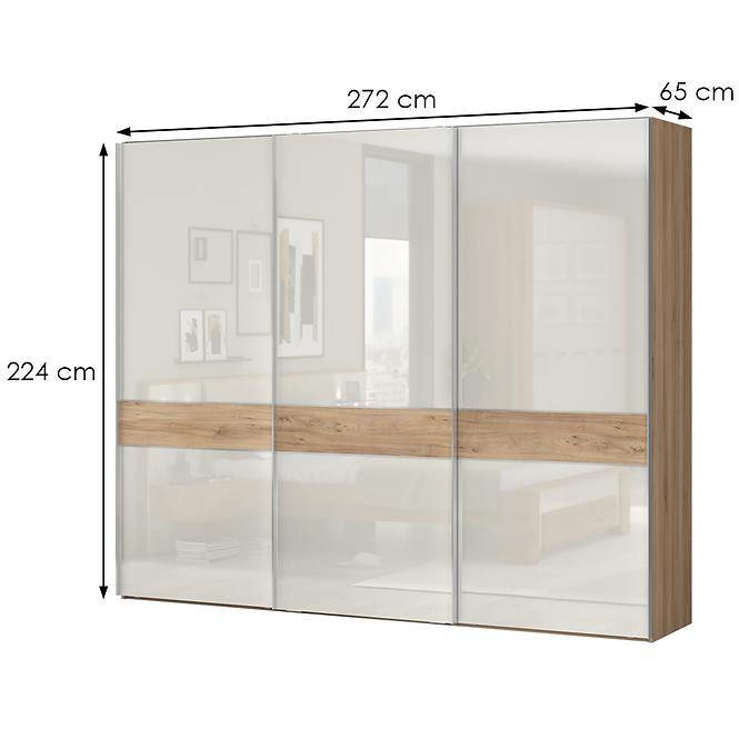 Skriňa 3d Gala pk281/gl lakované pacific walnut/beige