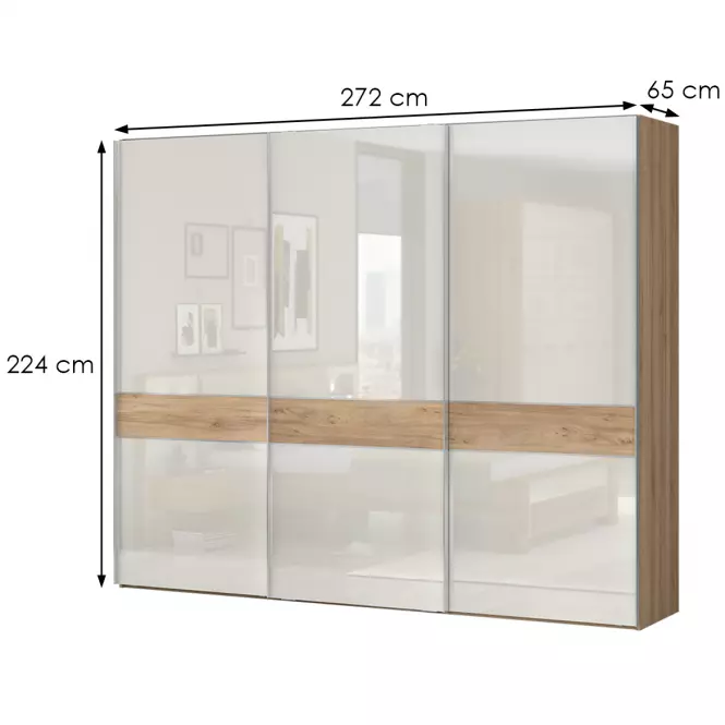 Skriňa 3d Gala pk281/gl lakované pacific walnut/beige,2