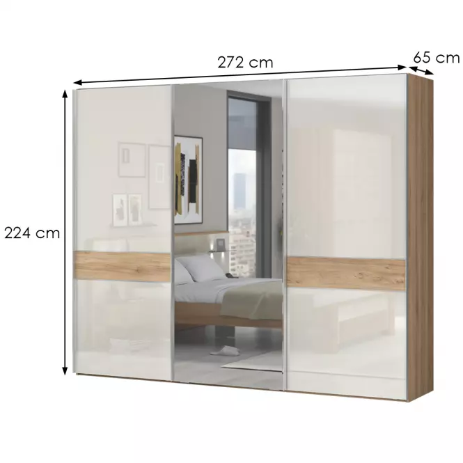 Skriňa 3d Gala pk281-og/gl pacific walnut/beige