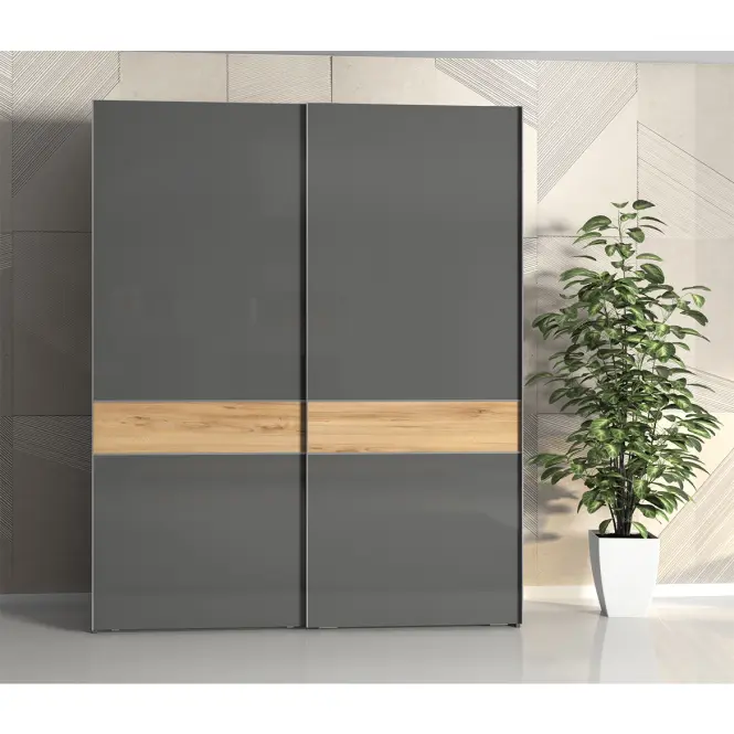 Skriňa 2d Onyx pk181/on lakované pacific walnut/antracit,5