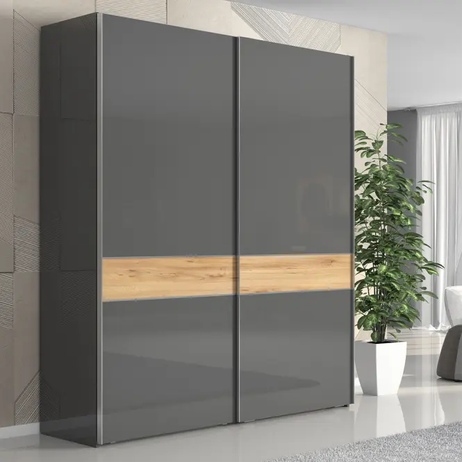 Skriňa 2d Onyx pk181/on lakované pacific walnut/antracit,6
