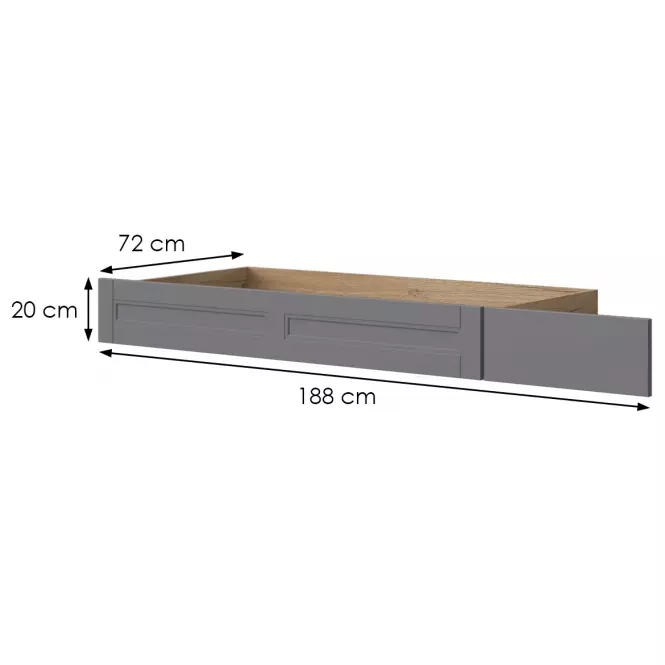 Zásuvka na posteľ Tara fk/ta graphite/pacific walnut