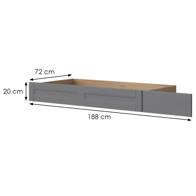 Zásuvka pod posteľ Tara fk/ta graphite/pacific walnut,2