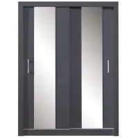 Skriňa s posuvnými dverami Duca 160cm so zrkadlom- antracit, dvojdverová